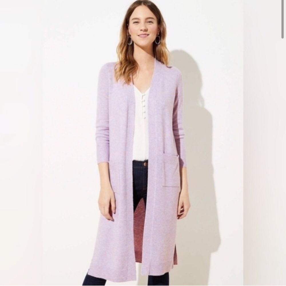 LOFT Wool Blend Longline Duster Cardigan